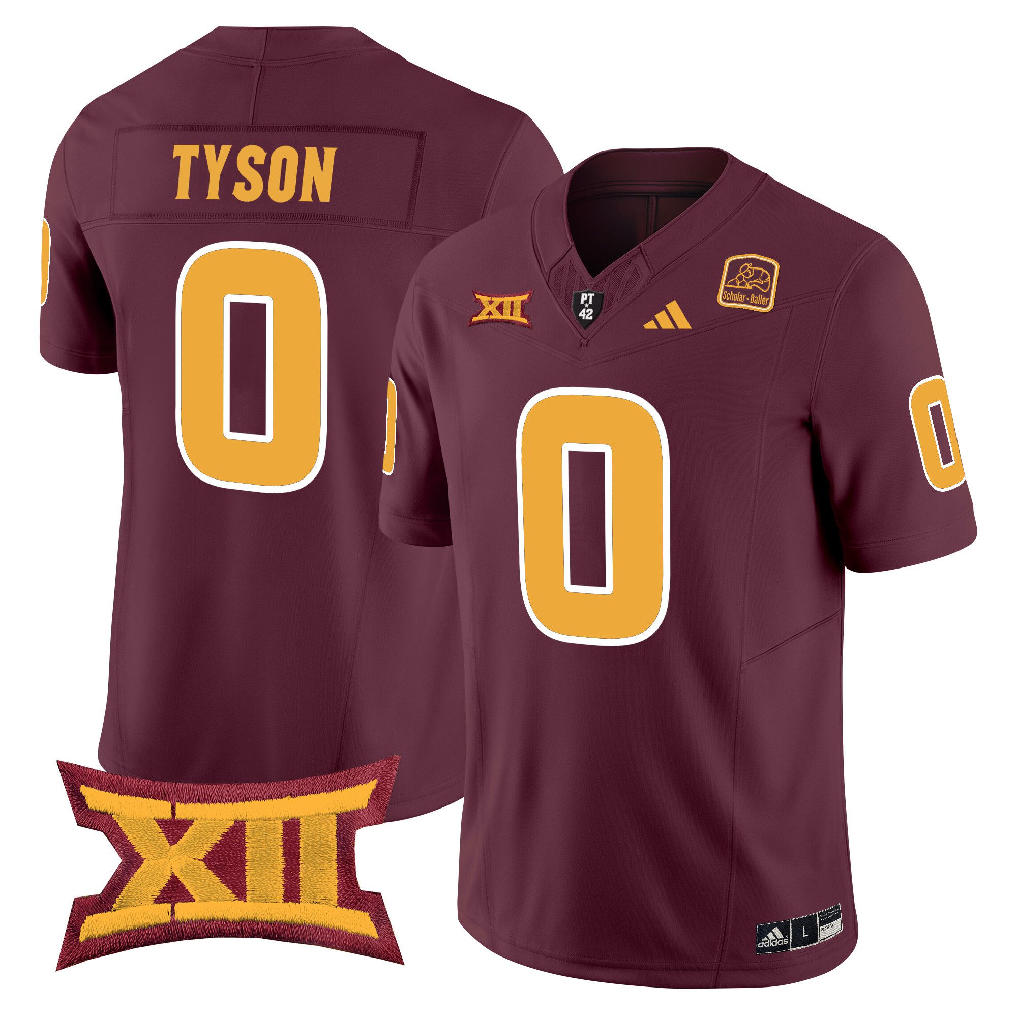 Men Arizona State Sun Devils #0 Tyson Red 2024 Vapor Limited NCAA Jersey style 1